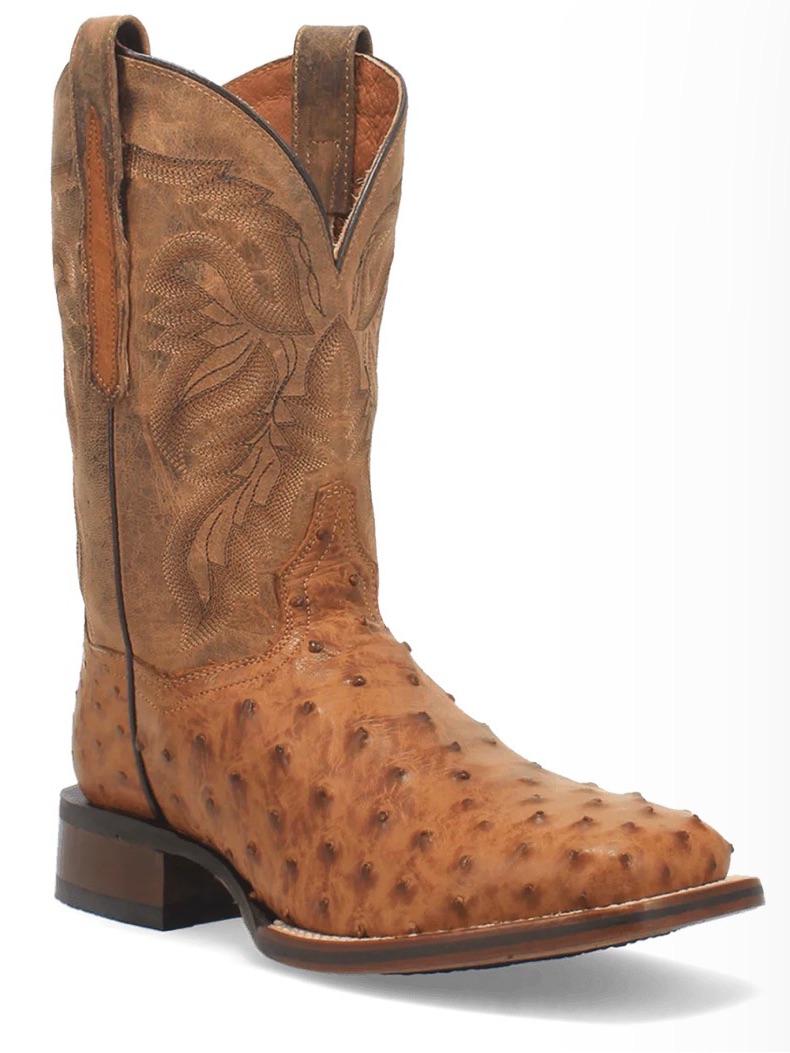 Dan Post Alamosa Ostrich Cowboy Boots Saddle Tan